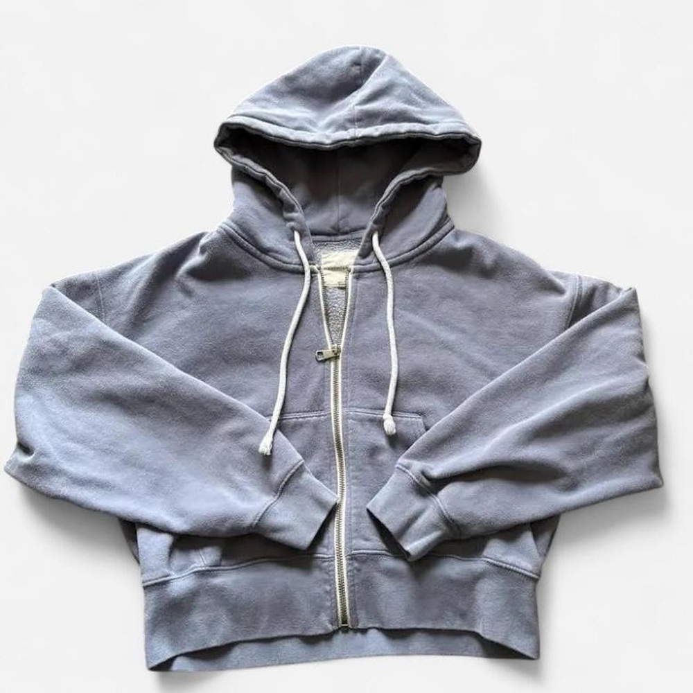 American Eagle Light Blue Zip-Up Hoodie
